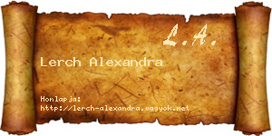 Lerch Alexandra névjegykártya
